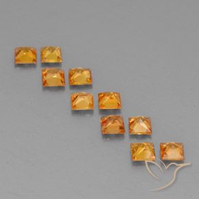 Sapphire Gemstones in 3.1 x 3 mm Size for Sale, Sapphire Stones in Bright Orange Color