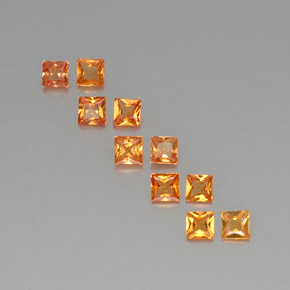 Apricot Orange Zafiro Gema - 0.2ct Corte Princesa (ID: 330869)