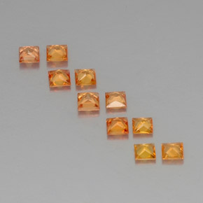 Sapphire Gemstones in 2.9 x 2.9 mm Size for Sale, Sapphire Stones in Apricot Orange  Color