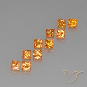 hellorange Saphir Edelstein - 0.2ct Prinzess-Schliff (ID: 330873)