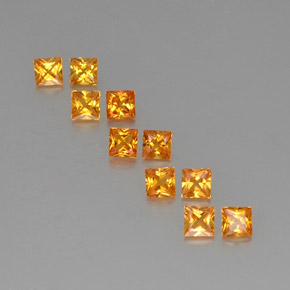 Bright Orange Sapphire Gem - 0.2ct Princess-Cut (ID: 330874)