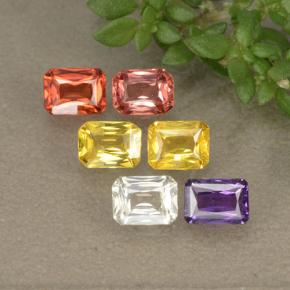 1.55 ctw Multicolor Sapphire Gemstones, Sapphire Gems in Octagon / Scissor Cut Shape for Sale.