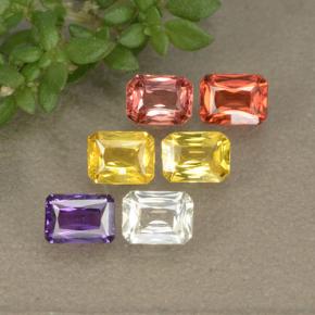 1.55 ctw Multicolor Sapphire Stones, Natural Sapphire in Octagon / Scissor Cut Shape for Sale
