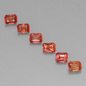 1.71 ctw Orange Sapphire Gemstones, Sapphire Gems in Octagon / Scissor Cut Shape for Sale.