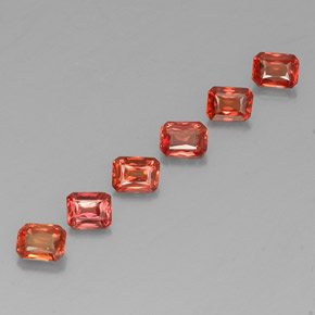1.71 ctw Orange Sapphire Stones, Natural Sapphire in Octagon / Scissor Cut Shape for Sale