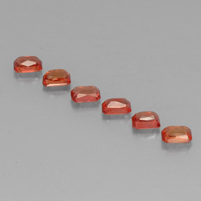Sapphire Gemstones in 4.1 x 3.1 mm Size for Sale, Sapphire Stones in Red Orange Color