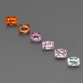 1.77 ctw Multicolor Sapphire Gemstones, Sapphire Gems in Octagon / Scissor Cut Shape for Sale.