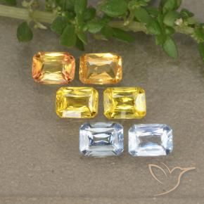 1.47 ctw Multicolor Sapphire Stones, Natural Sapphire in Octagon / Scissor Cut Shape for Sale