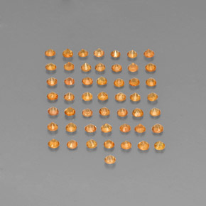 Sapphire Gemstone in 1.8 mm Size for Sale, Sapphire Stone in Orange Color