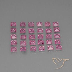 Sapphire Gemstones in 3 x 3 mm (calibrated) Size for Sale, Sapphire Stones in Medium Pink Color