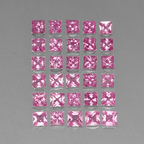 Rosado medio Zafiro Gema - 0.2ct Corte Princesa (ID: 334538)