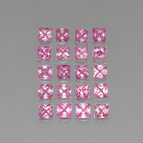 tiefrosa Saphir Edelstein - 0.2ct Prinzess-Schliff (ID: 334540)