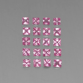 Rosa oscuro Zafiro Gema - 0.2ct Corte Princesa (ID: 334542)