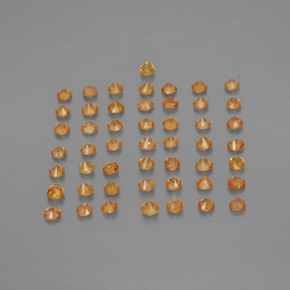 Sapphire Gemstone in 1.7 mm Size for Sale, Sapphire Stone in Orange Color
