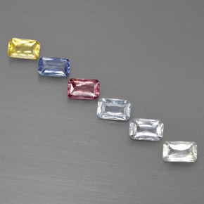 1.76 ctw Multicolor Sapphire Stones, Natural Sapphire in Octagon / Scissor Cut Shape for Sale