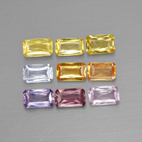 2.54 ctw Multicolor Sapphire Gemstones, Sapphire Gems in Octagon / Scissor Cut Shape for Sale.