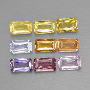 2.54 ctw Multicolor Sapphire Stones, Natural Sapphire in Octagon / Scissor Cut Shape for Sale