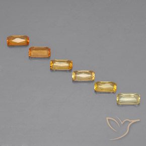 Sapphire Gemstones in 5.1 x 3.1 mm Size for Sale, Sapphire Stones in Medium-Dark Golden Color