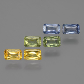 2.06 ctw Multicolor Sapphire Gemstones, Sapphire Gems in Octagon / Scissor Cut Shape for Sale.