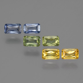 2.06 ctw Multicolor Sapphire Stones, Natural Sapphire in Octagon / Scissor Cut Shape for Sale