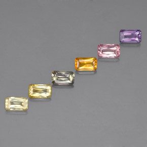 2.28 ct Multicolor Sapphire Stone, Natural Sapphire in Octagon / Scissor Cut Shape for Sale