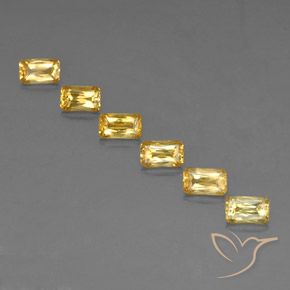 Golden Saphir Edelstein - 0.4ct Oktagon Scheren Schliff (ID: 335024)