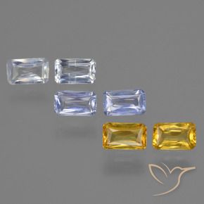 2.11 ctw Multicolor Sapphire Stones, Natural Sapphire in Octagon / Scissor Cut Shape for Sale
