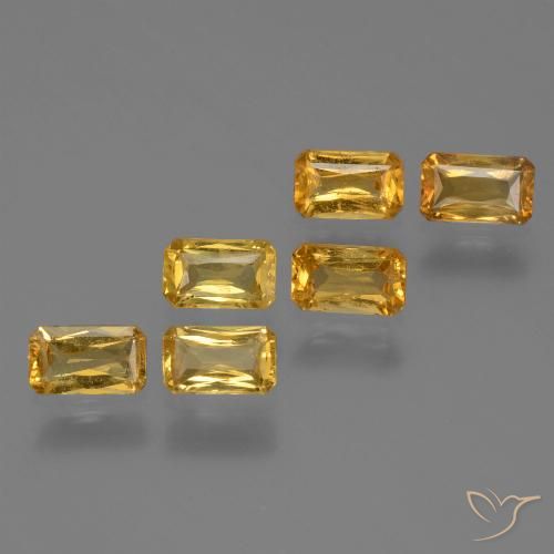 Dark Golden Saphir Edelstein - 0.3ct Oktagon Scheren Schliff (ID: 335027)
