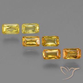 1.86 ctw Golden Sapphire Stones, Natural Sapphire in Octagon / Scissor Cut Shape for Sale