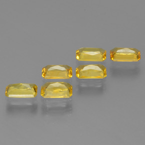 Sapphire Gemstone in 5 x 3 mm (calibrated) Size for Sale, Sapphire Stone in Yellow Golden Color