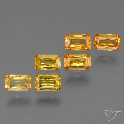 Dorado naranja intenso Zafiro Gema - 0.3ct Corte Octágon / Forma de Tijera (ID: 335082)
