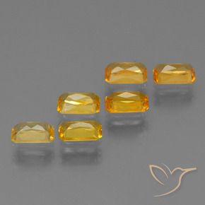 Sapphire Gemstones in 5 x 3 mm (calibrated) Size for Sale, Sapphire Stones in Deep Orange-Gold Color