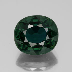5.99 ct Green Sapphire Gemstone, Sapphire Gem in Oval Facet Shape for Sale.