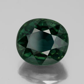 5.99 ct Green Sapphire Stone, Natural Sapphire in Oval Facet Shape for Sale