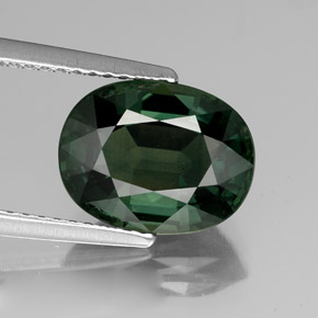 4.29 ct Green Sapphire Gemstone, Sapphire Gem in Oval Facet Shape for Sale.