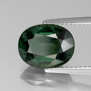 4.29 ct Green Sapphire Stone, Natural Sapphire in Oval Facet Shape for Sale