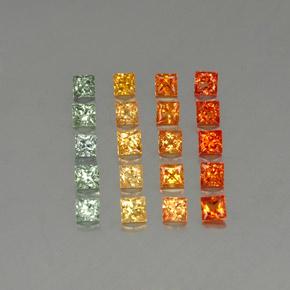 Multicolore Zaffiro Gem - 0.2ct Taglio Princess (ID: 335159)