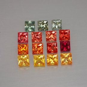 4.24 ct Multicolor Sapphire Gemstone, Sapphire Gem in Princess-Cut Shape for Sale.