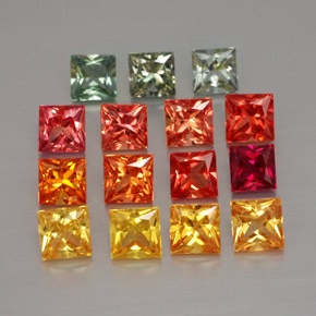 4.24 ct Multicolor Sapphire Stone, Natural Sapphire in Princess-Cut Shape for Sale
