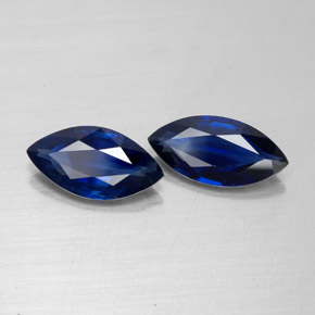 1.64 ct Blue Sapphire Stone, Natural Sapphire in Marquise Facet Shape for Sale