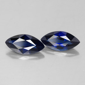 1.73 ct Blue Sapphire Stone, Natural Sapphire in Marquise Facet Shape for Sale