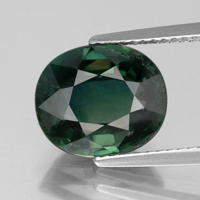5.15 ct Green Sapphire Gemstone, Sapphire Gem in Oval Facet Shape for Sale.