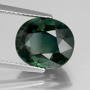 5.15 ct Green Sapphire Stone, Natural Sapphire in Oval Facet Shape for Sale