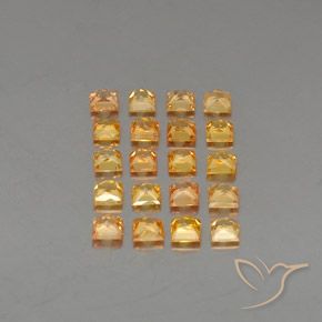 Sapphire Gemstones in 2.8 x 2.8 mm Size for Sale, Sapphire Stones in Medium Orange  Color