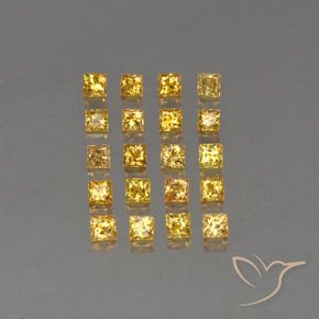 Golden Sapphire Gem - 0.1ct Princess-Cut (ID: 336159)