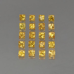 3.16 ct Yellow Sapphire Gemstone, Sapphire Gem in Princess-Cut Shape for Sale.
