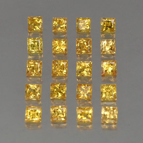 3.16 ct Yellow Sapphire Stone, Natural Sapphire in Princess-Cut Shape for Sale