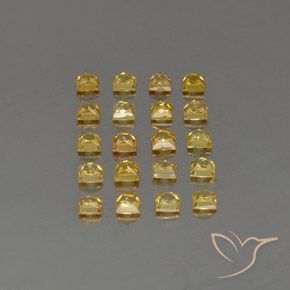 Sapphire Gemstones in 2.8 x 2.7 mm Size for Sale, Sapphire Stones in Golden Color
