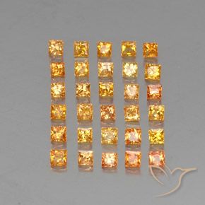 Intense Orange Zafiro Gema - 0.1ct Corte Princesa (ID: 336359)