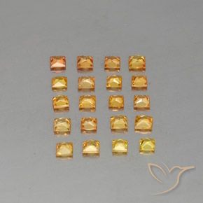 Sapphire Gemstones in 2.6 x 2.6 mm Size for Sale, Sapphire Stones in Apricot Orange  Color
